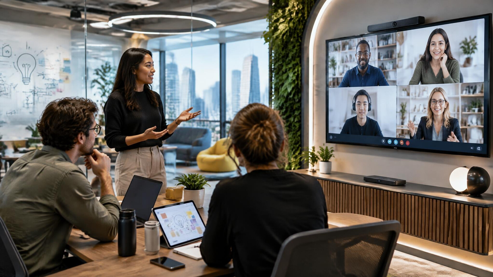 modern office with technology