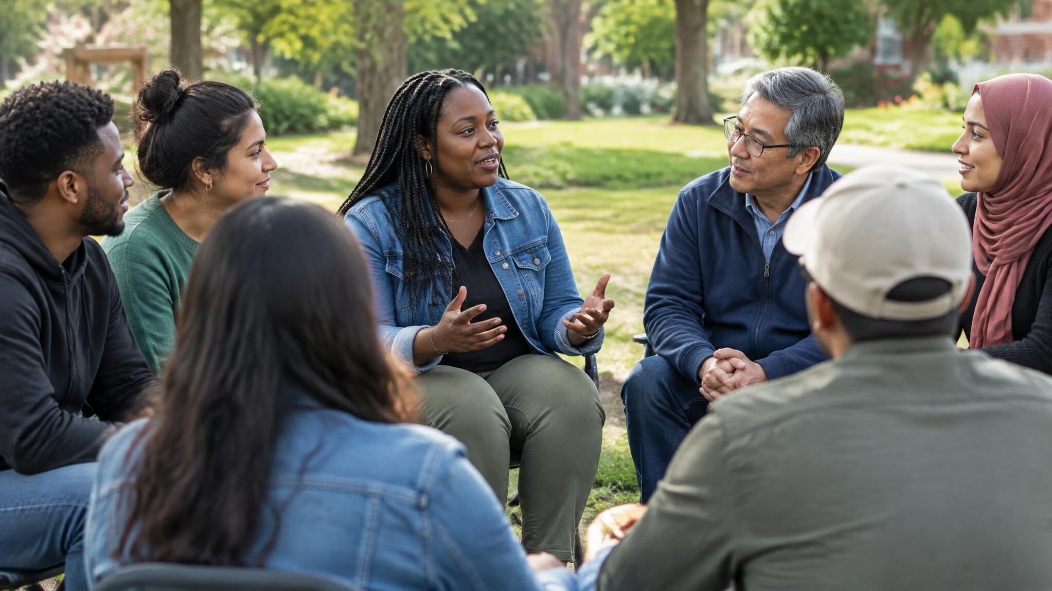 diverse people in discussion
